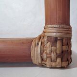Bamboo rattan square coffee table