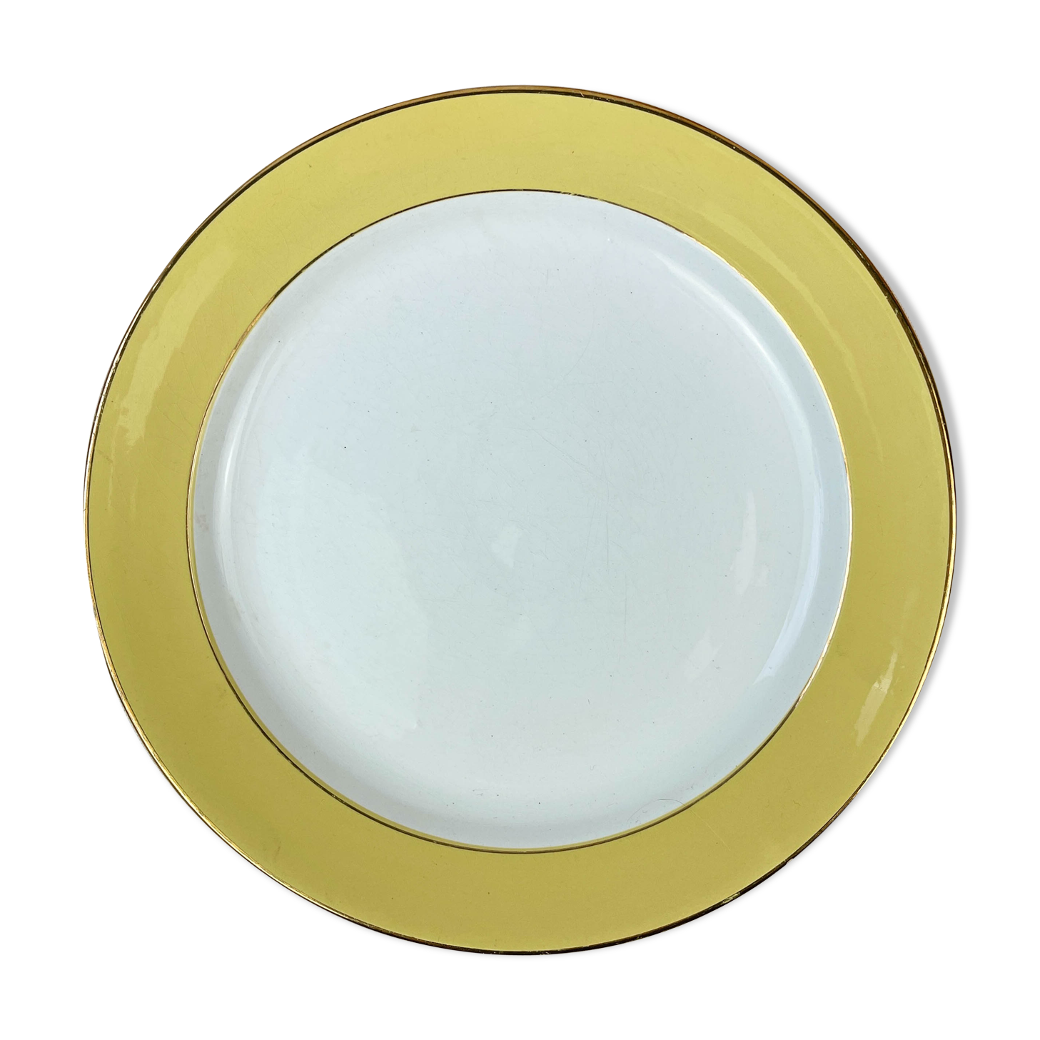 Round golden yellow dish l'amandinoise 7894