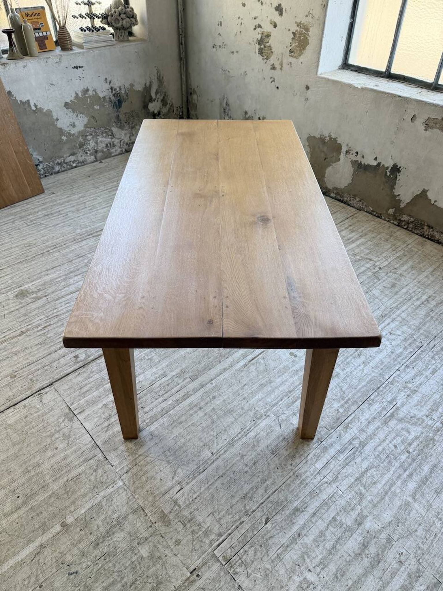 Table de ferme extensible en chêne massif
