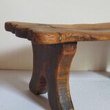 Old footstool in solid wood 19th century