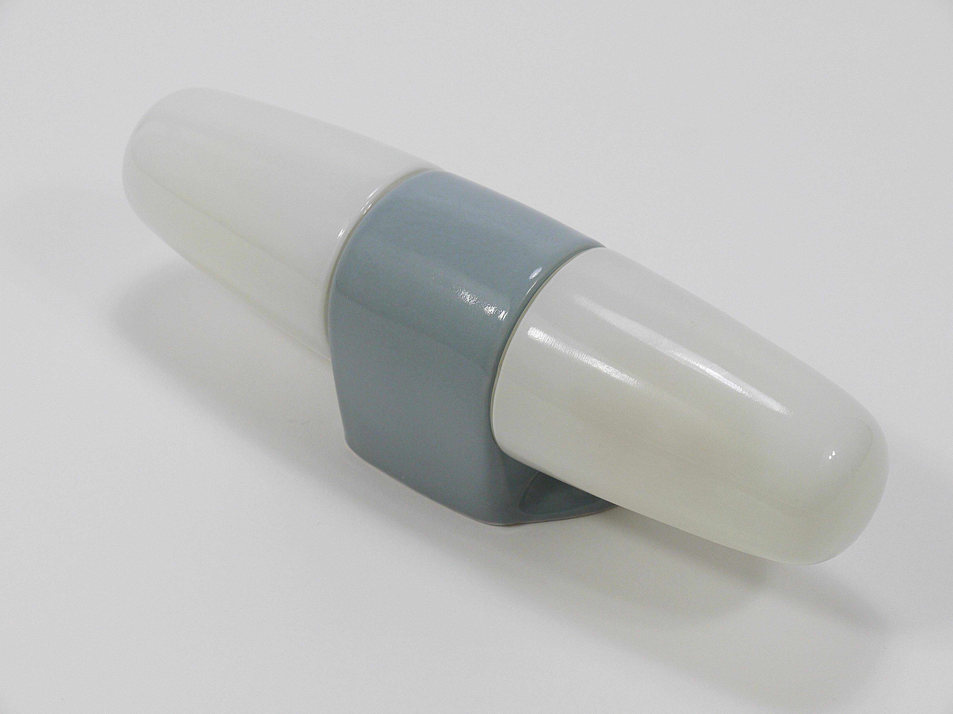 Double Bauhaus Wall Light Grey Wilhelm Wagenfeld by Linder Germany, 1950