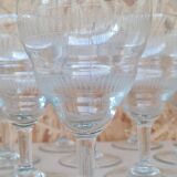 Service of 10 chiseled crystal water glasses