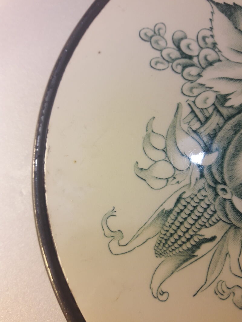 Coaster 21,8cm earthenware mounted on metal