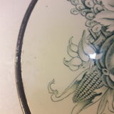 Dessous de plat 21,8cm faïence monté sur métal