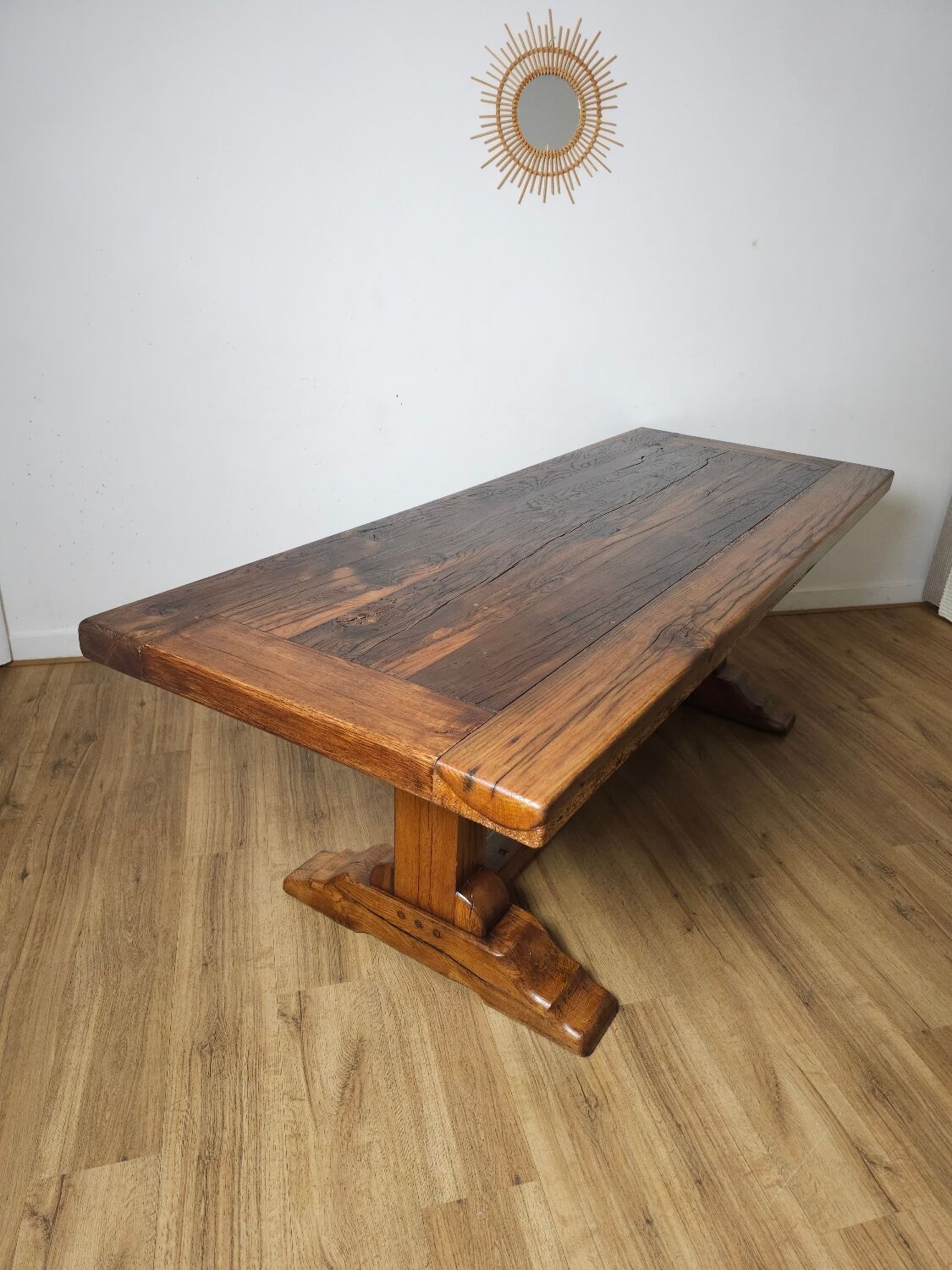 Authentic solid wood monastery table