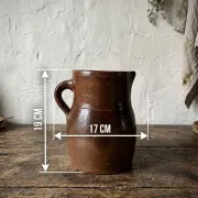 antique glazed stoneware jug / milk pot, late 19th century
