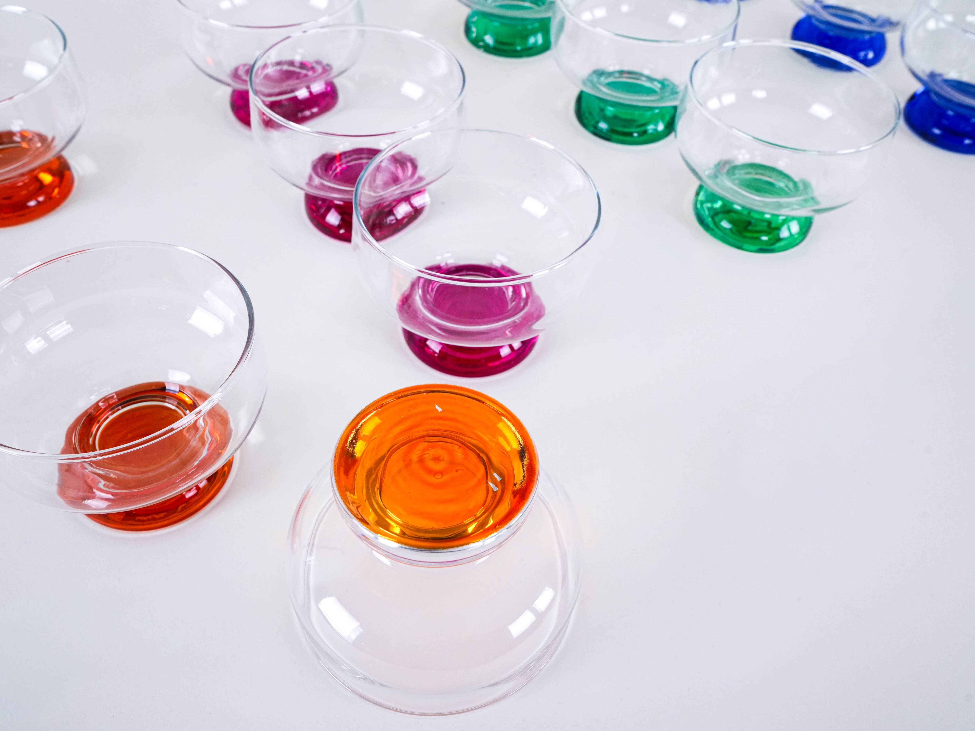 Set of dessert bowls, Italian design, 1970s, made in Italy