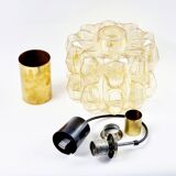 Large Amber Diamond Glass Ceiling Light/Pendant by Helena Tynell for Limburg, Germany, 1960s