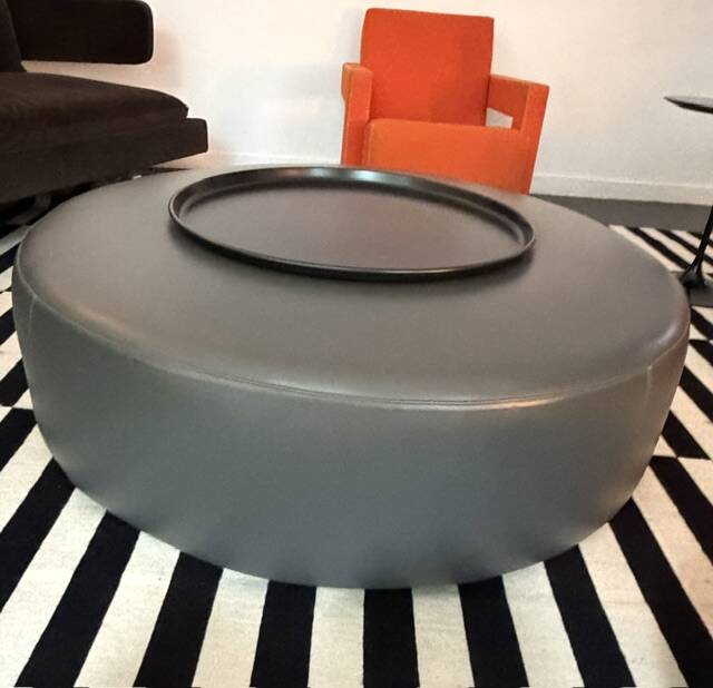 Pouf table basse avec plateau