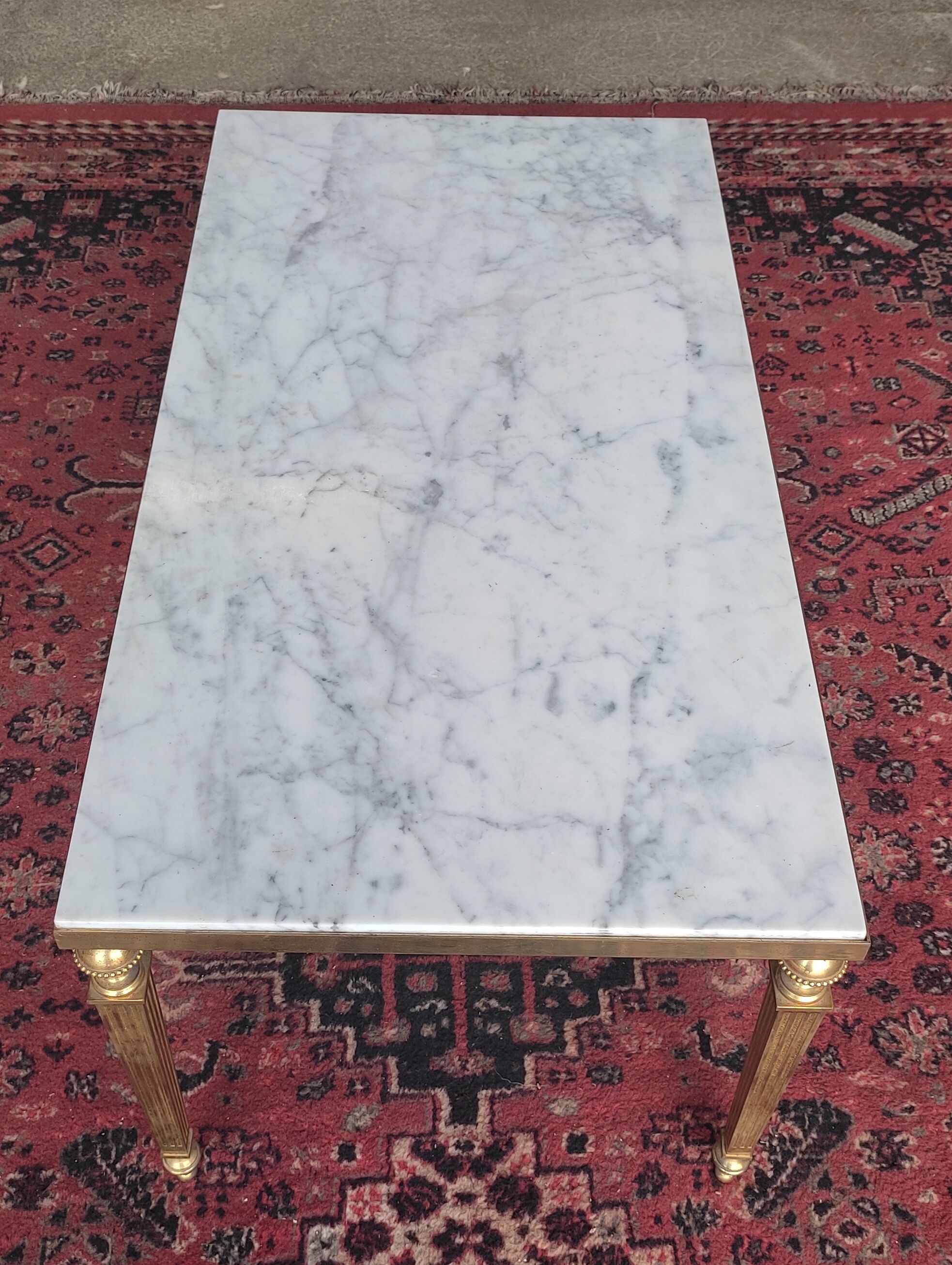 Marble and brass coffee table