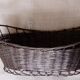 Old basket/basket in woven silver metal