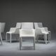 Gio dining chairs in ecru leather by Walter Knoll, Germany, 2000s, set of 8