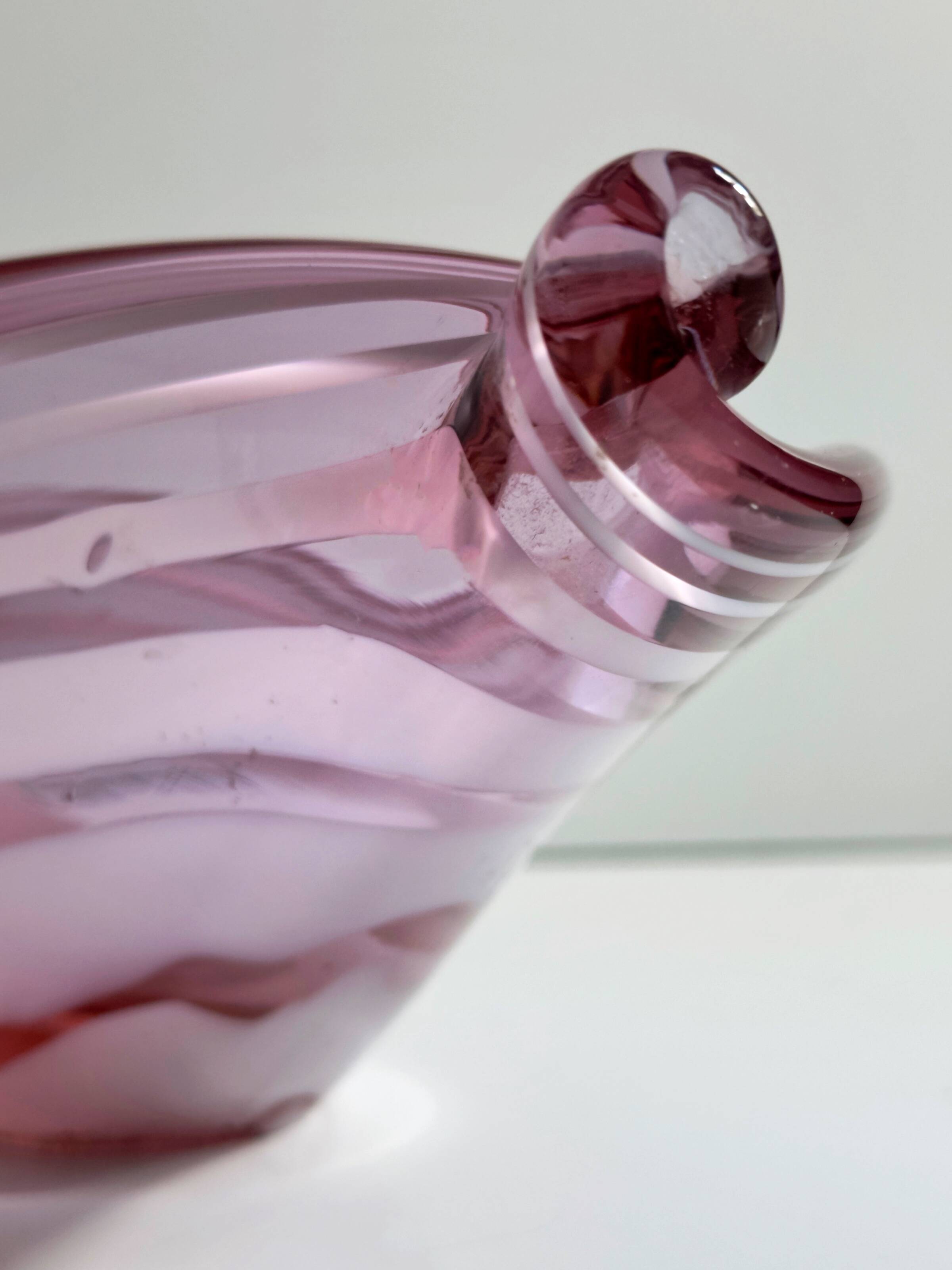 Italian Alexandrite Bowl, handmade with stripes - 1970s