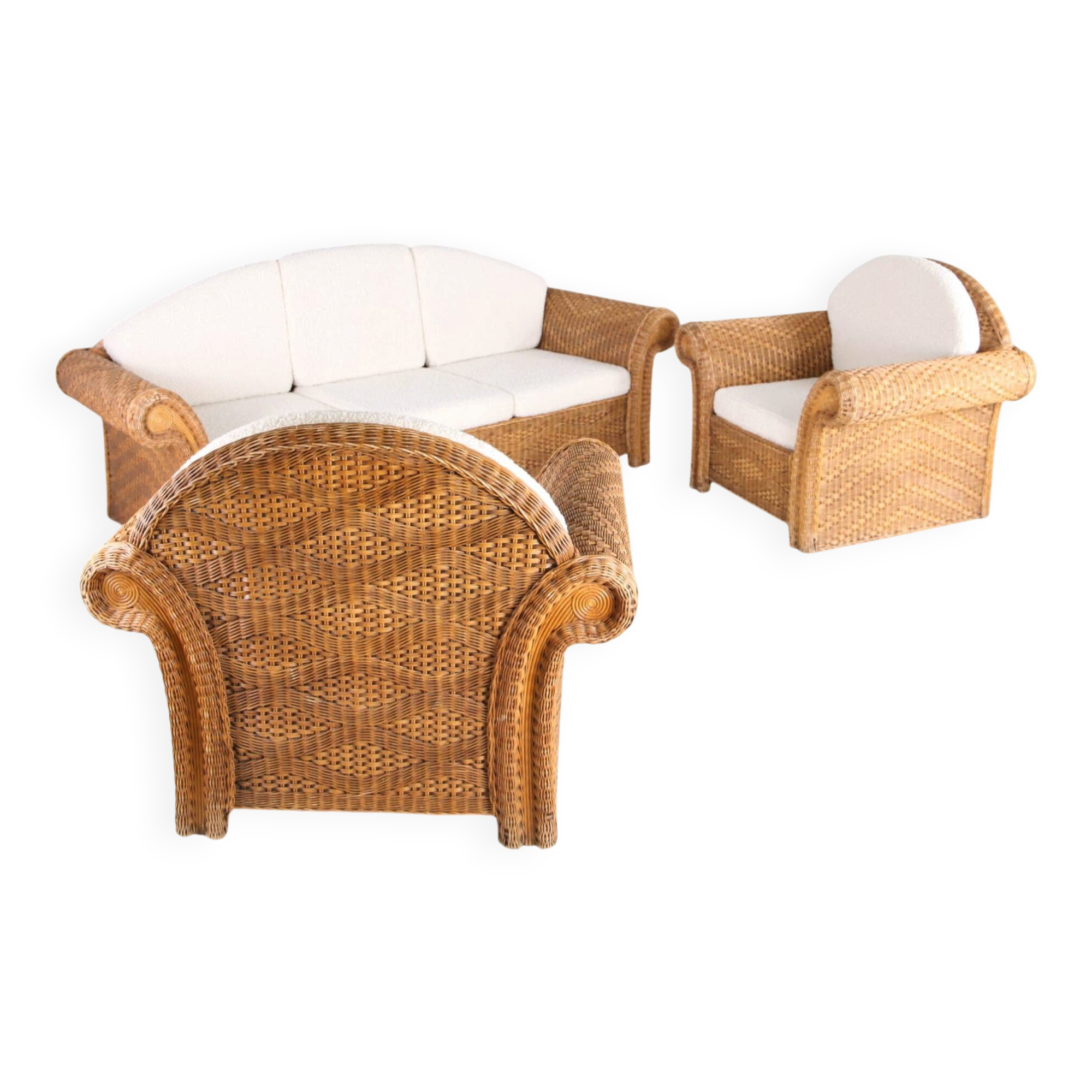 Woven rattan lounge set