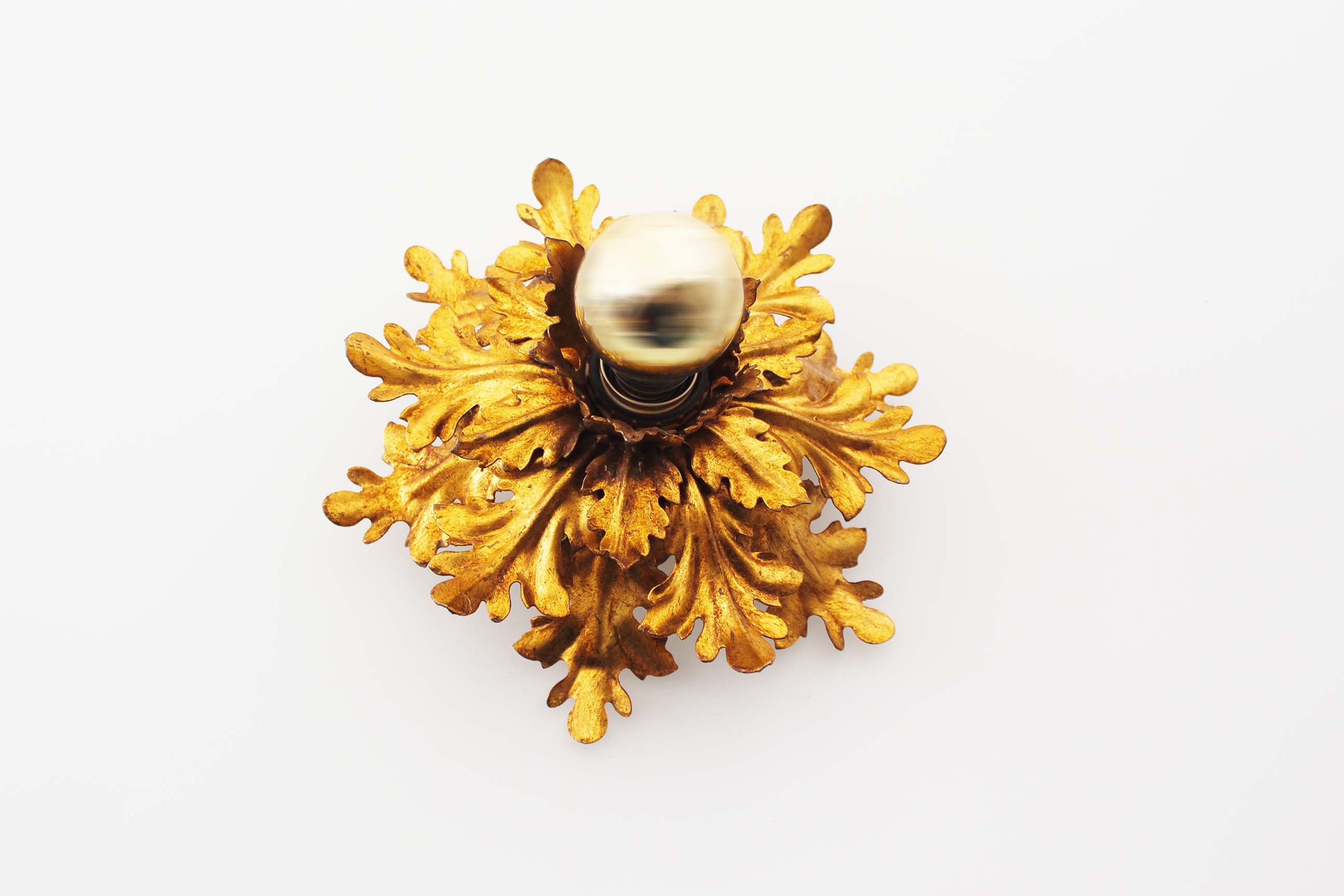 1960's Gilt 'Florentine' Ceiling of wall light by Banci Firenze