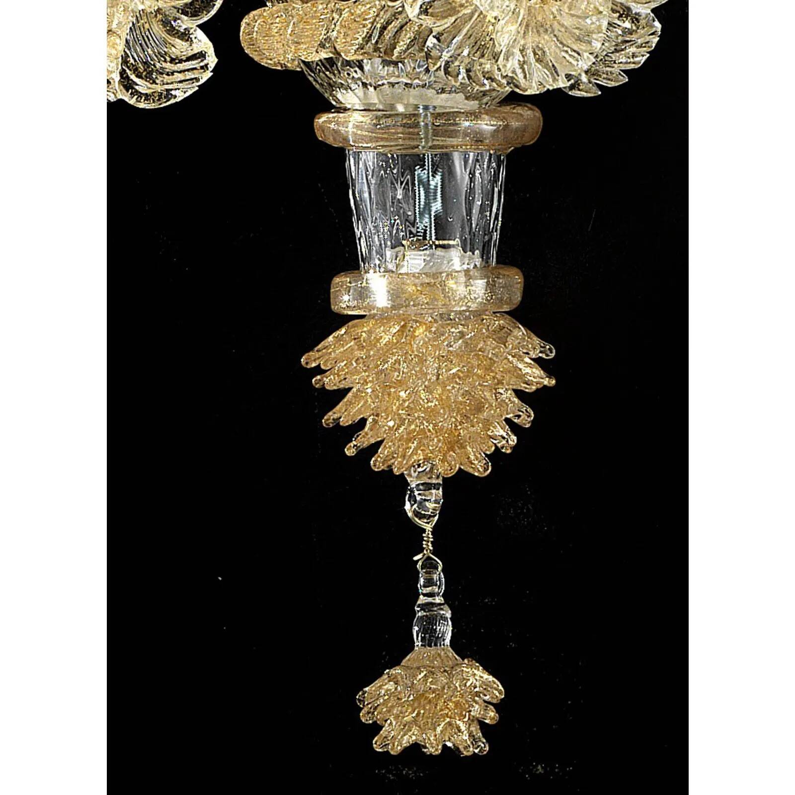 Verre de Murano italien Ca’ Rezzonico – Design floral en or fait à la main