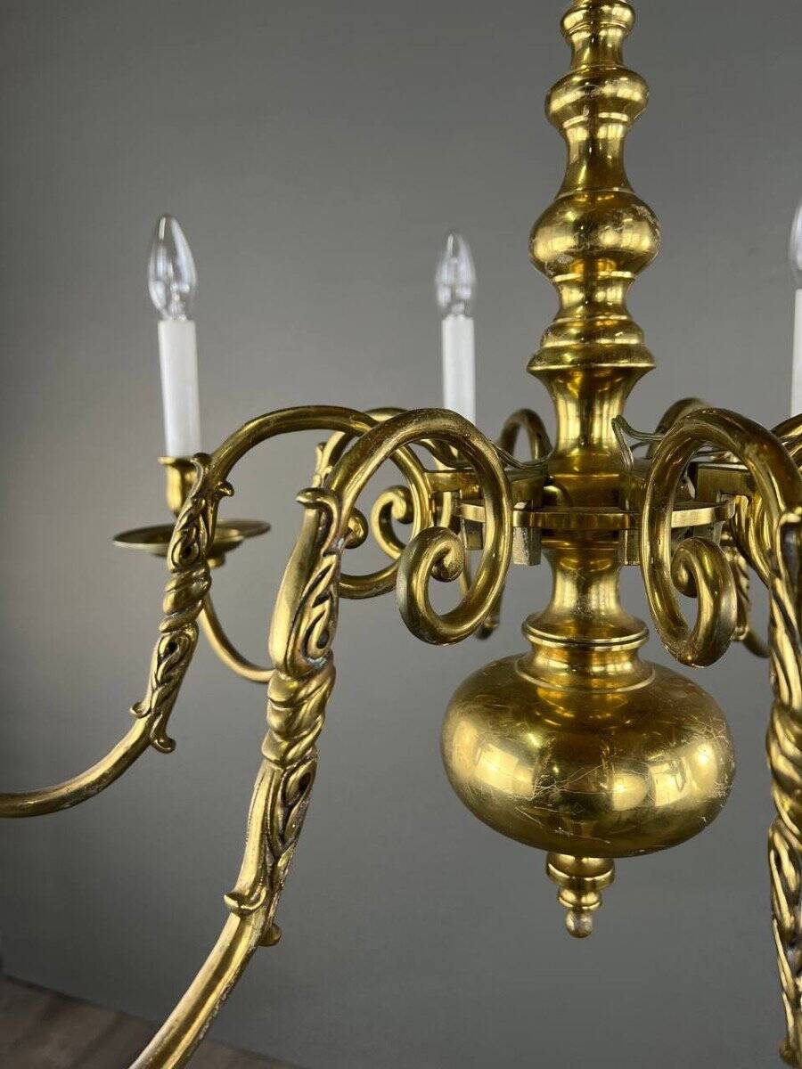 Classic Style Gilded Brass Chandelier, 20th Century