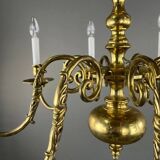 Lustre En Laiton Doré, Style Classique, XXe Siècle