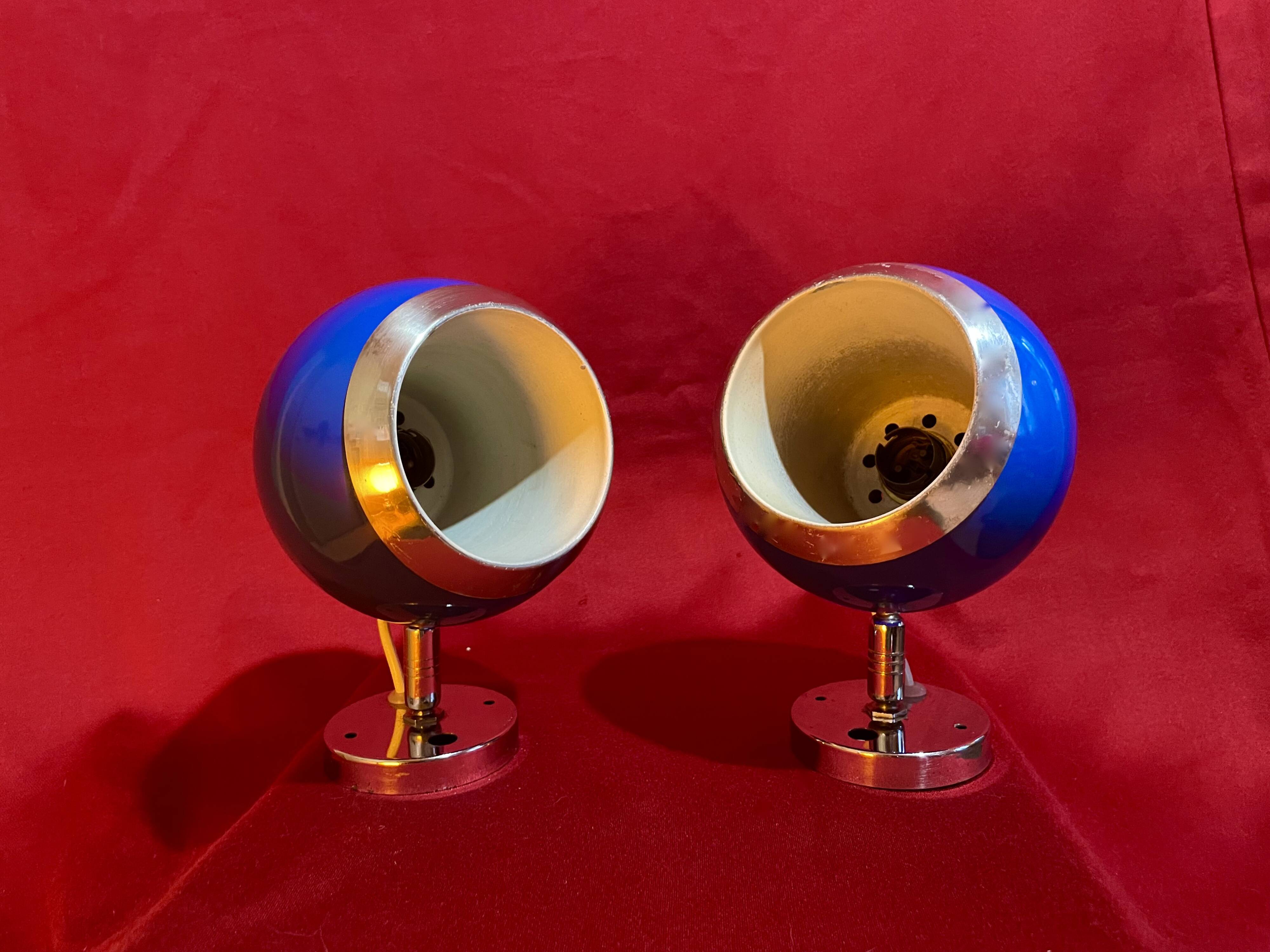 Lot of vintage lamps/wall lights, Eye-Ball, Space Age, from the 70s