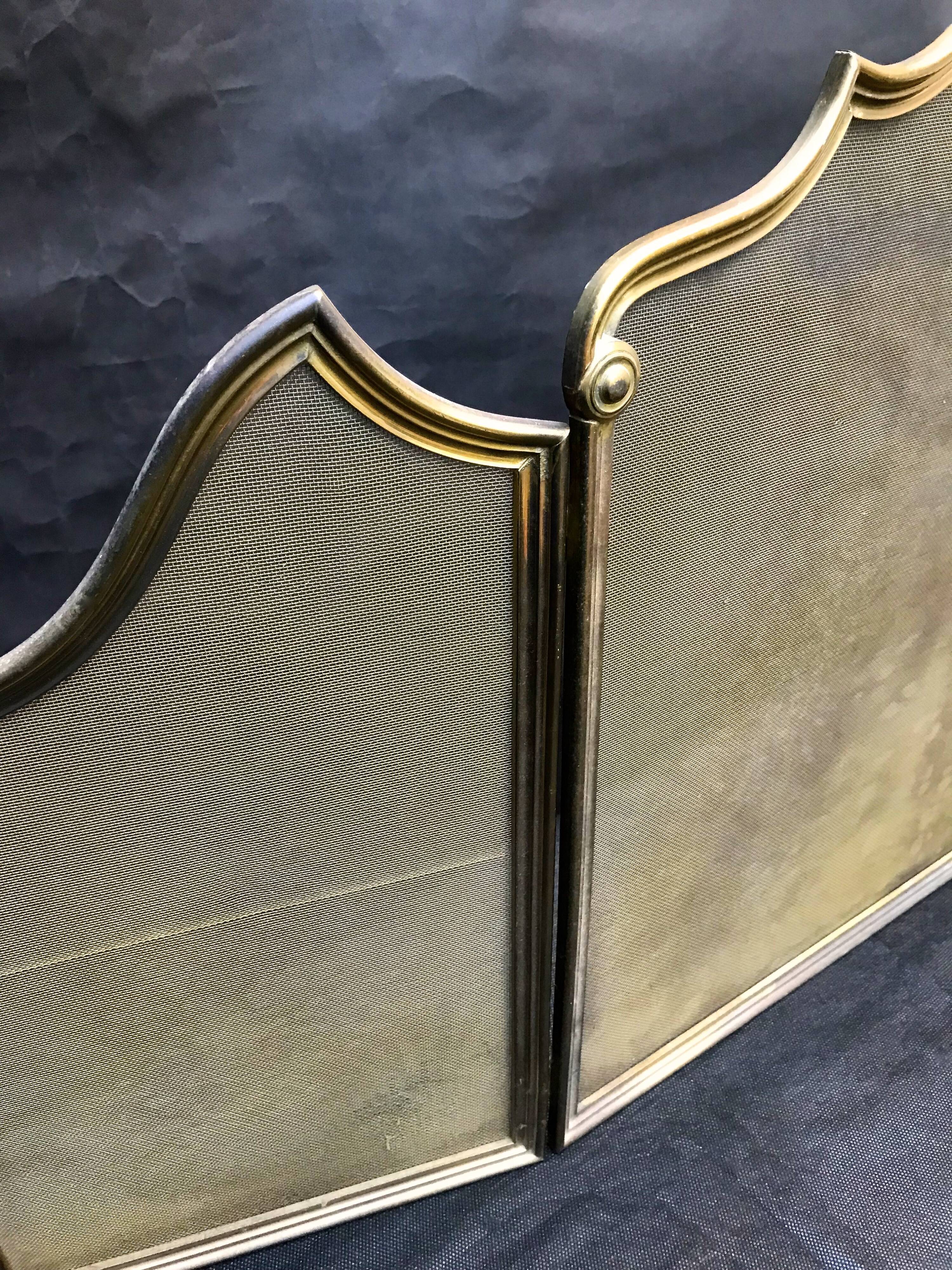 Old fire screen and accessories brass fireplace 1940 spark arrest fireplace firescreen