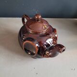 Brown porcelain elephant teapot