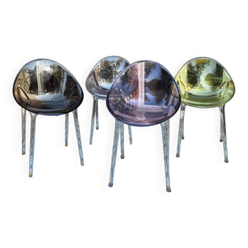4 Kartell 'Mr Impossible' chairs by Philippe Starck