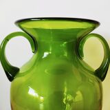 Green glass vase