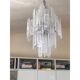 Huge strips “listelli alabastro” murano glass chandelier