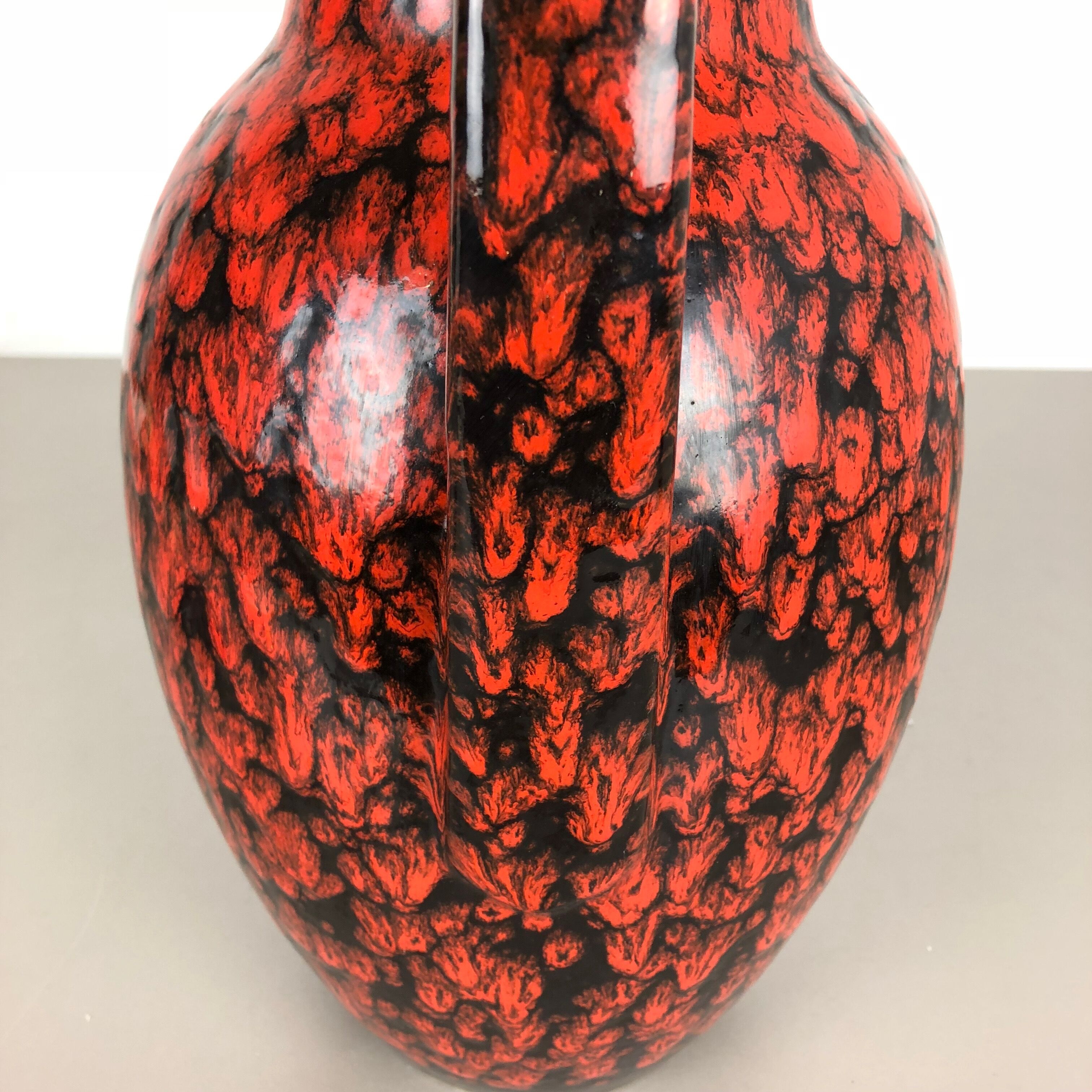 Large Pottery Super Fat Lava Multi-Color 270-38 Vase Made by Scheurich, 1970s