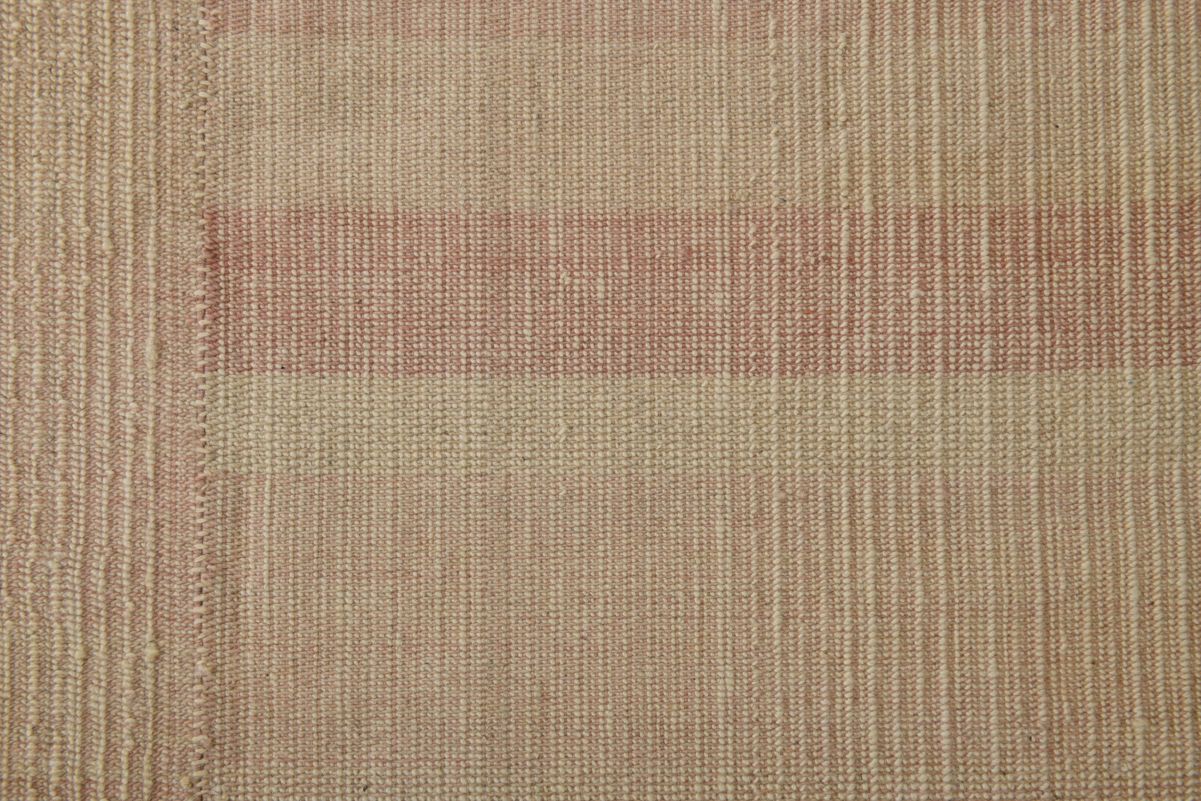 7x10 Light Pink Handmade Wool Jute Kilim Rug, 224x325Cm