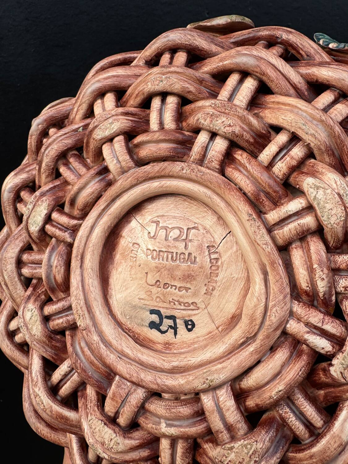 Fruit basket trompe l'œil Portugal 1970s