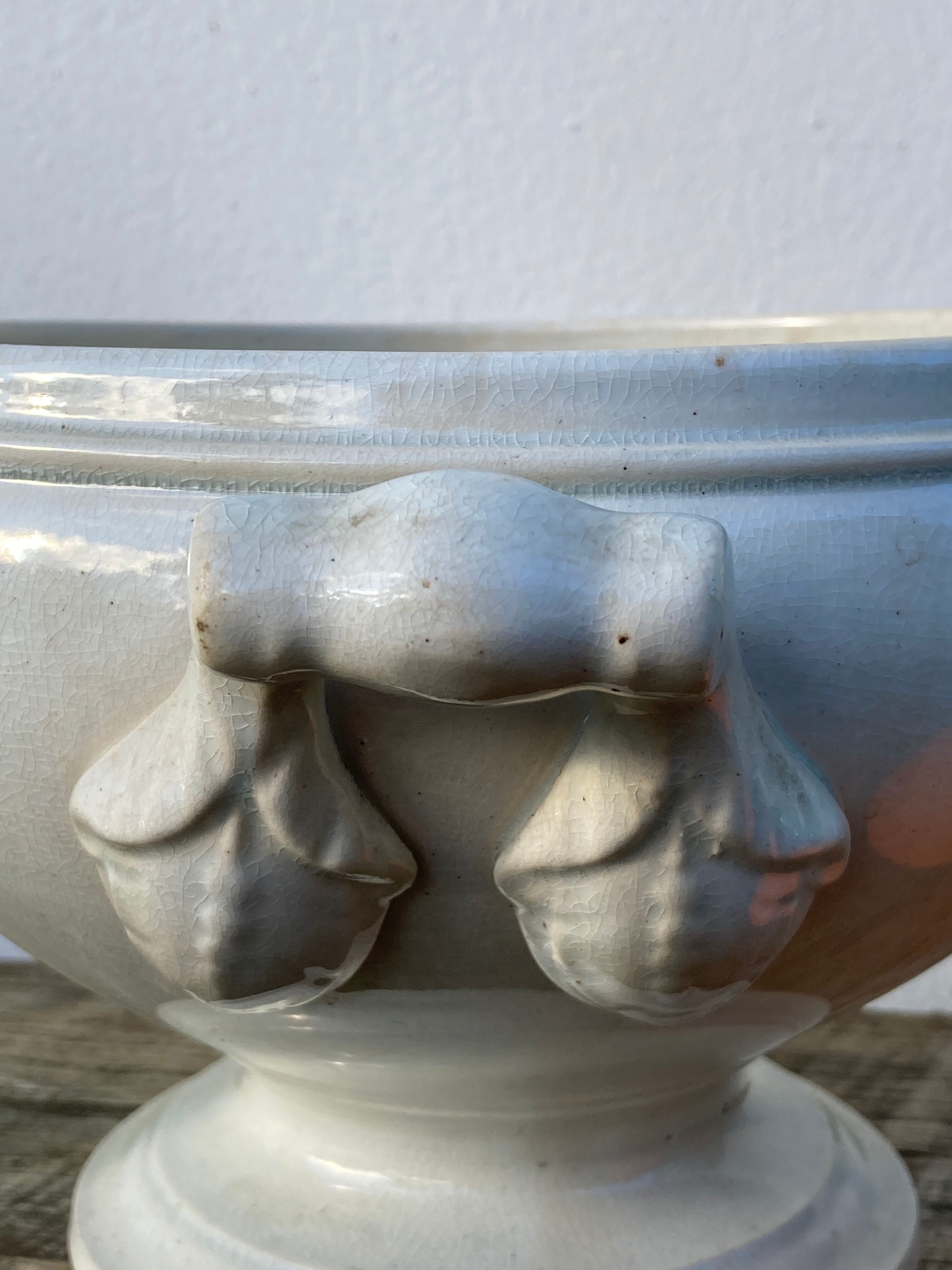 White earthenware tureen from Sarreguemines