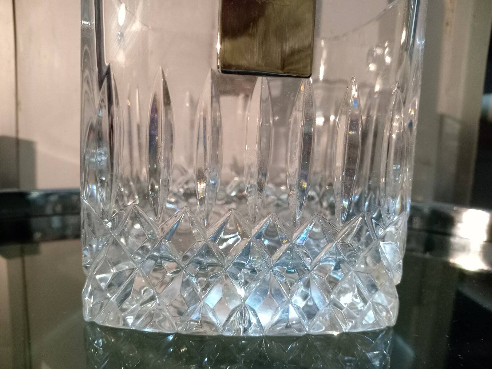 Vintage crystal ice bucket, 1980s
