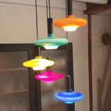 Multicolored waterfall hanging lamp