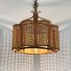 Old rattan and cane pendant light. Vintage 60s 70s