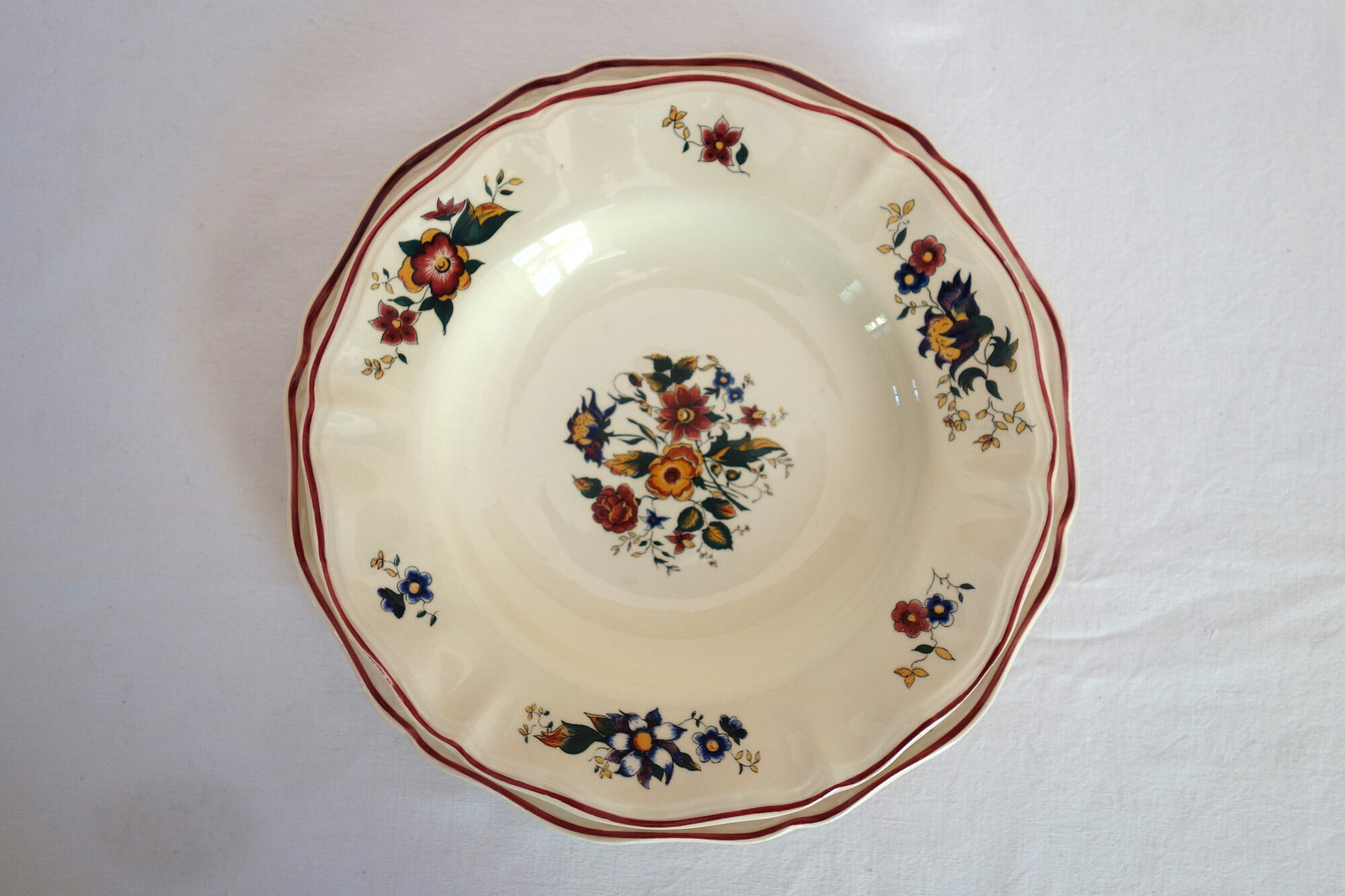 Set of 6 hollow plates Sarreguemines model Marly
