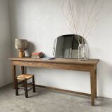 Solid oak work table console 220cm