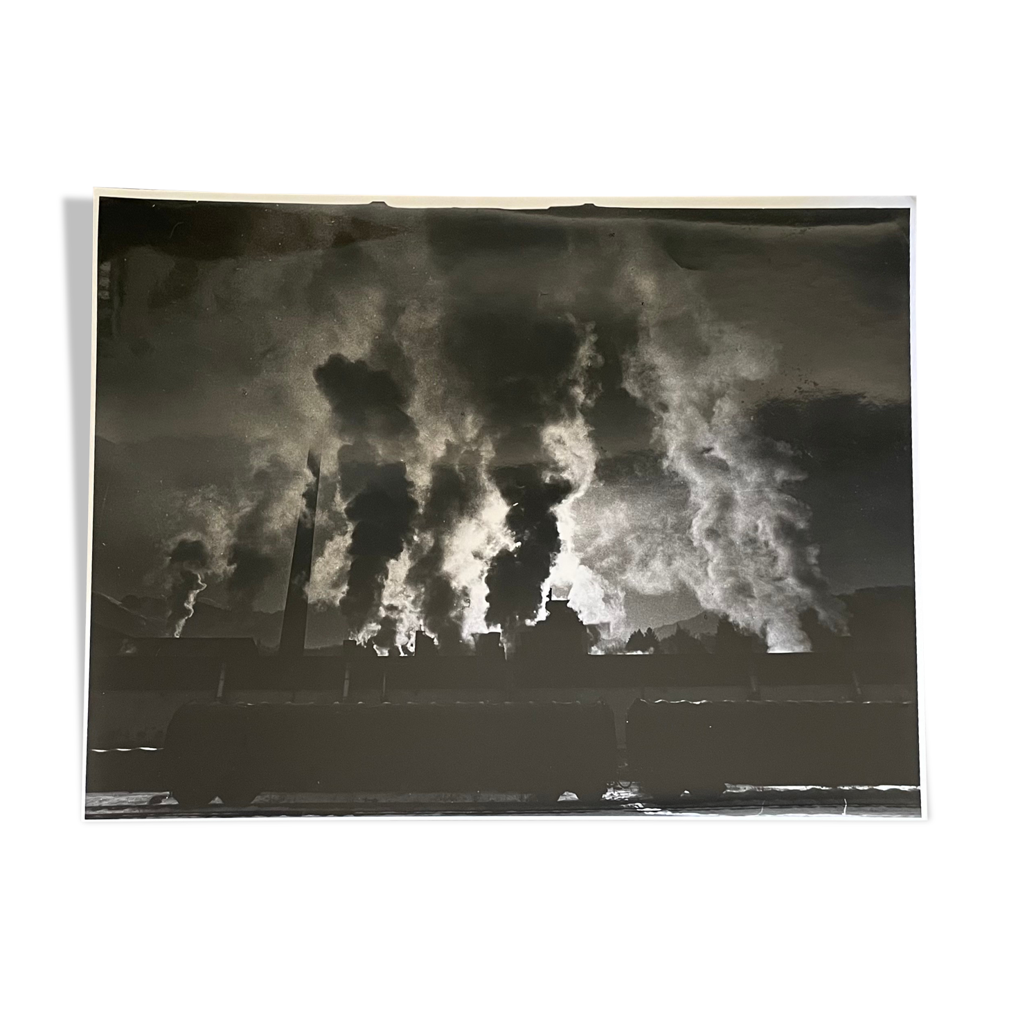 Photograph black and white silver print circa 1970 industrialization
