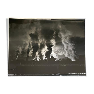 Photograph black and white silver print circa 1970 industrialization