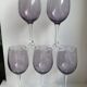 set of 5 wine glasses in purple bubble glass 70s