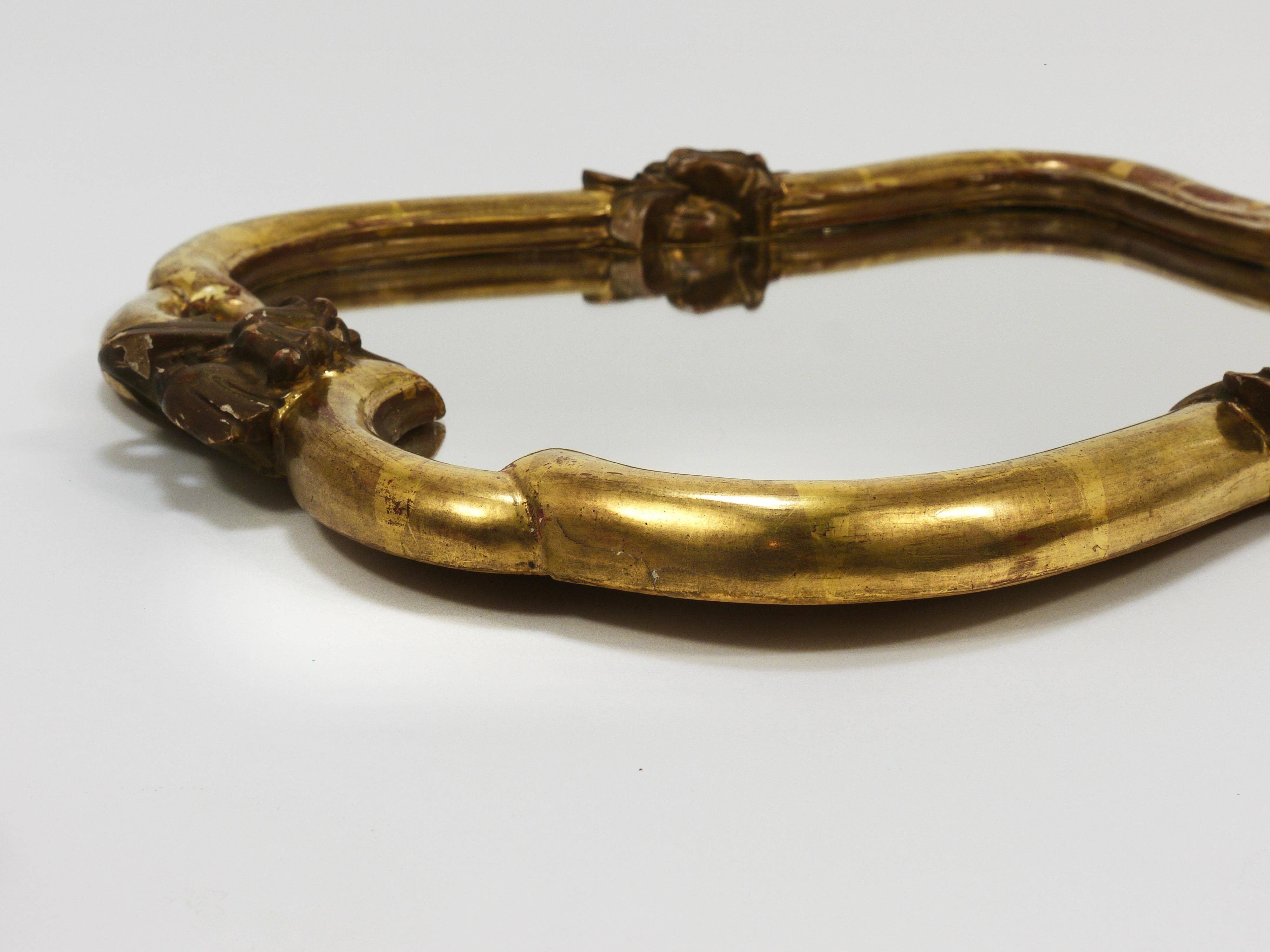 Max Welz Vienna Art Nouveau Hand-Carved Gilded Wood Wall Mirror, Austria, 1930s