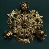 1960s gilt toleware ceiling light by Banci