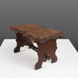Tabouret rustique en bois, années 1880