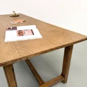 Solid oak farmhouse table, 1970s