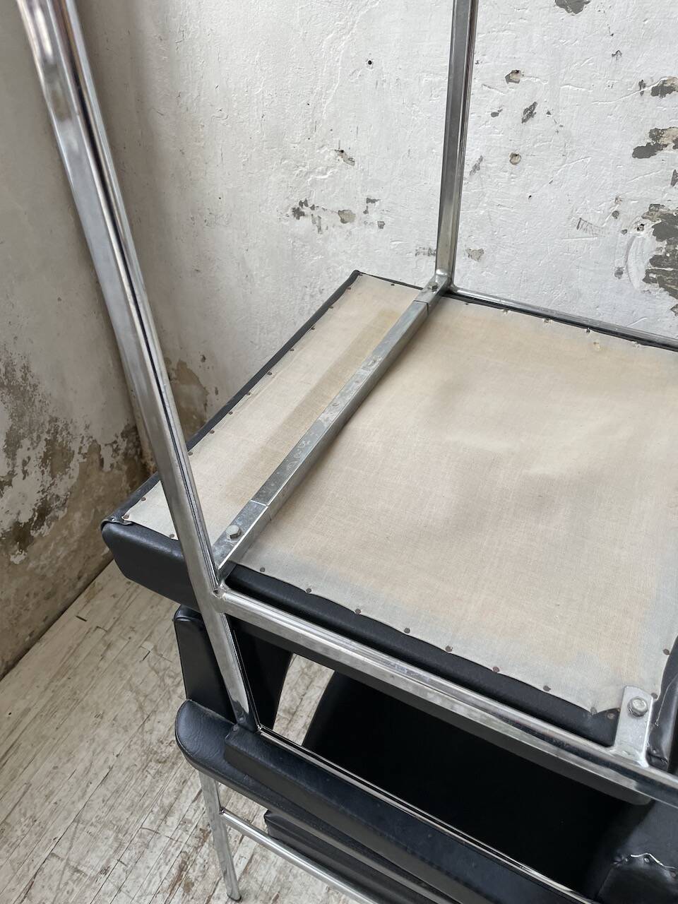 Pair of chrome office chairs