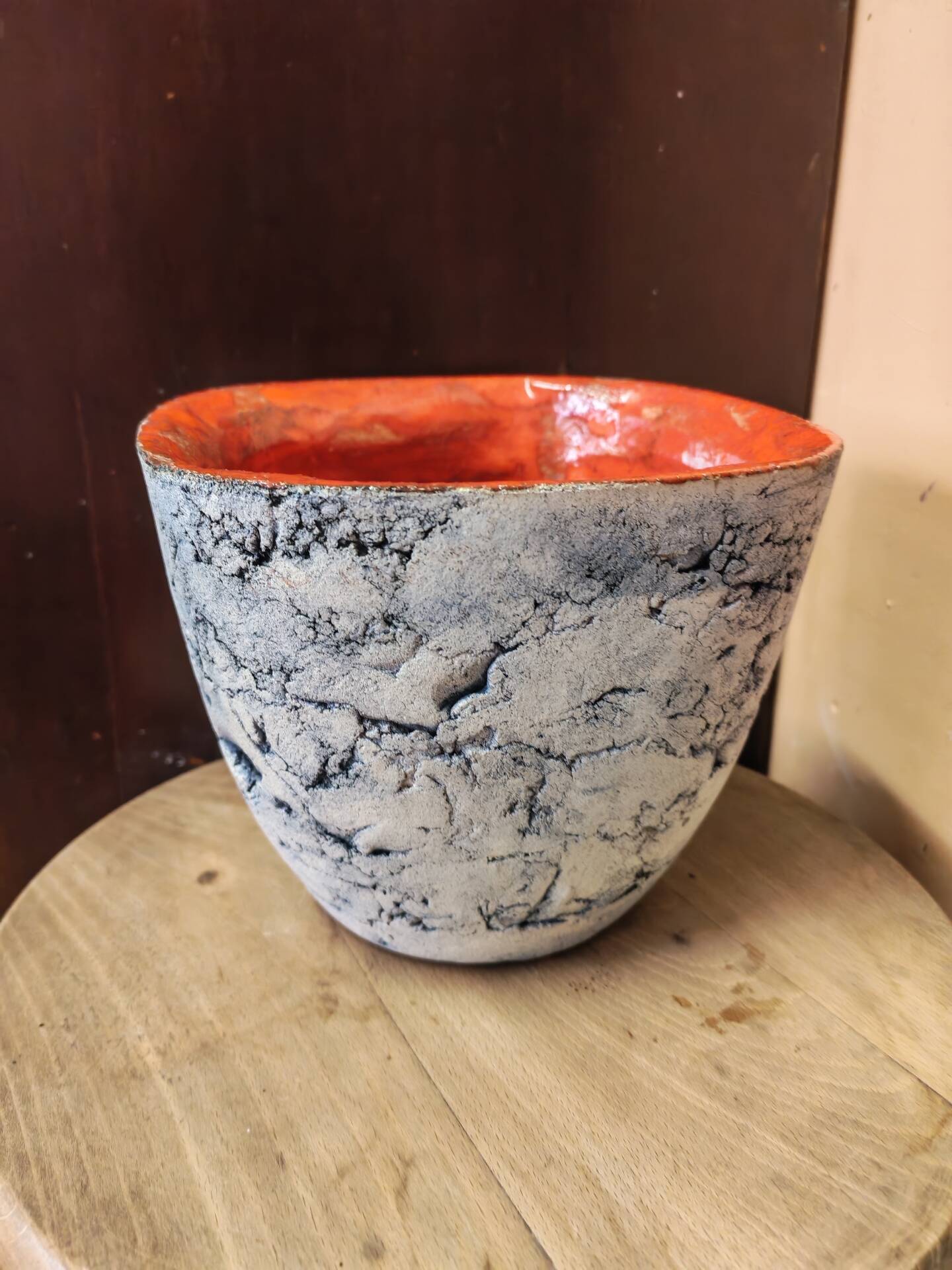Brutalist terracotta plant pot