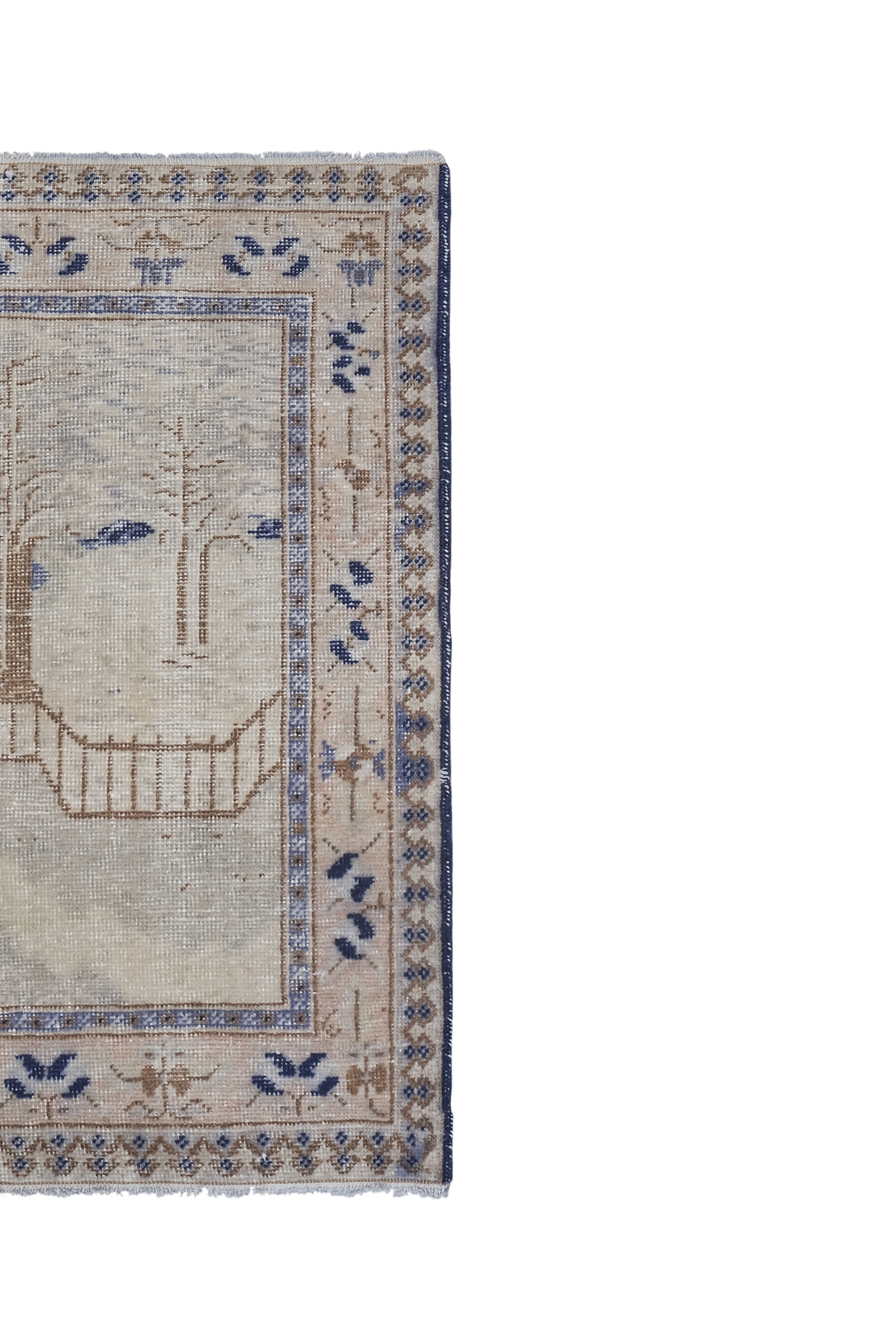 Shabby chic vintage turkish village pictorial rug 3'7'' x 5'4''