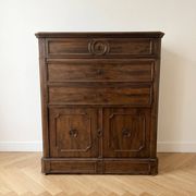 Coiffeuse ancienne en bois et marbre début XXe