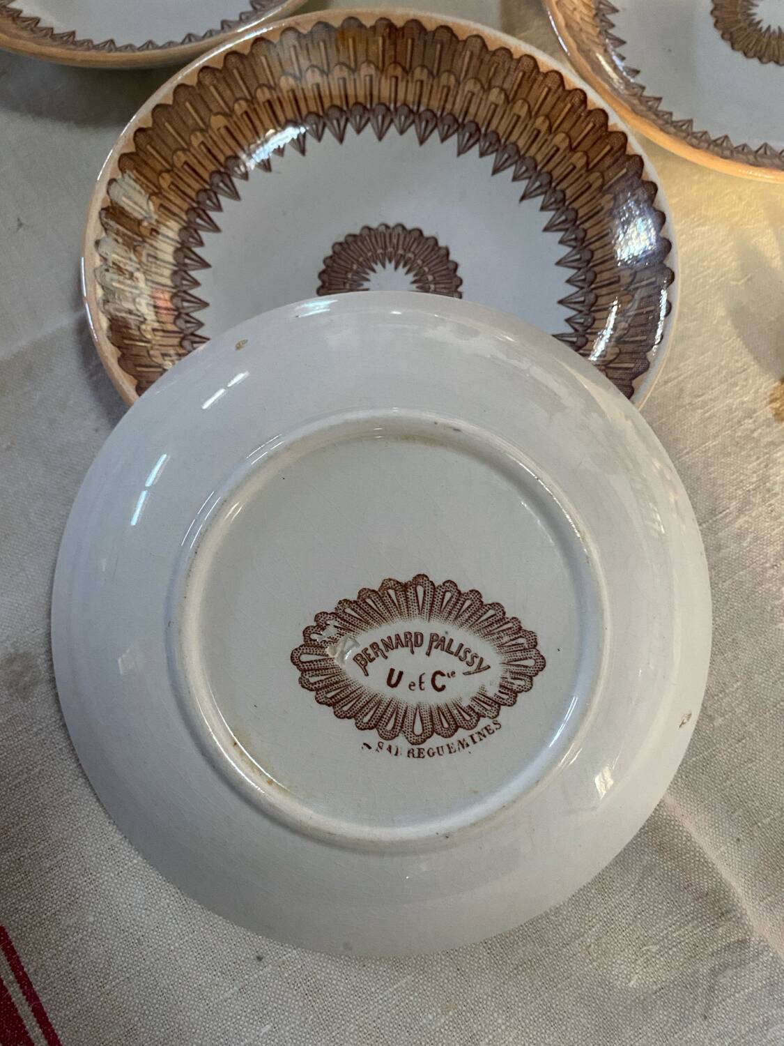 5 old porcelain bowls U et Cie Sarreguemines