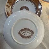 5 coupelles anciennes en porcelaine U et Cie Sarreguemines